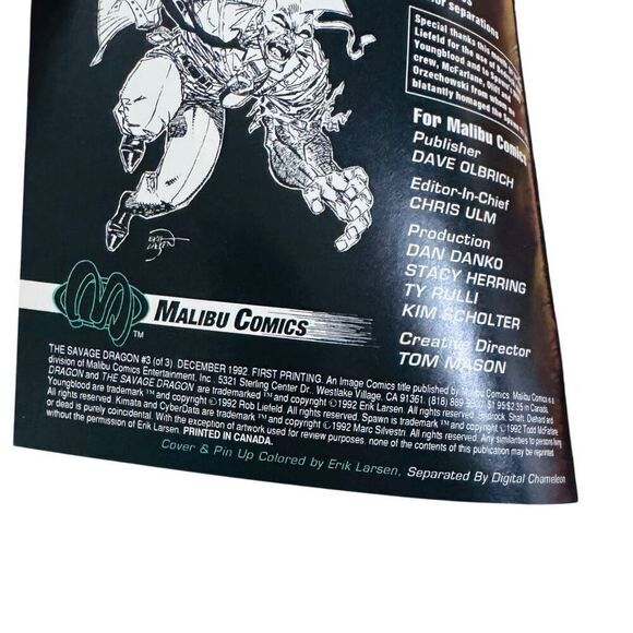 Image Comics Savage Dragon Battles Bedrock #3 NM 1st Printing  1992 - Picture 5 of 6